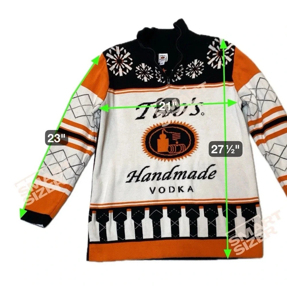Titos Handmade Vodka Ugly Christmas Sweater Mens S Orange Holiday Halloween Rare